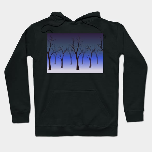 Tree Bare Pattern Hoodie by Kristina Stellar Scandinavian Land